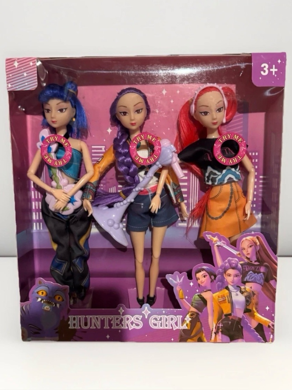 KPOP Hunters Girl 3 Doll Set – Singing Fashion Dolls – Boxed Gift Set – Ages 3+